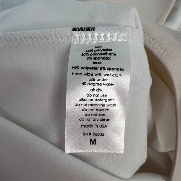 Susana Monaco Faux Leather Low Back Tank Bodysuit Blanched Almond Size M NWT - Picture 9 of 14